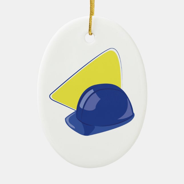 Hard Hat Ceramic Tree Decoration (Front)