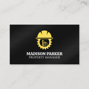 Hard Hat Construction Hammer Logo Builders Business Card