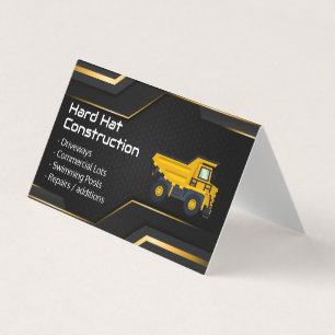 Hard Hat Construction   Work Dump Truck Business Card