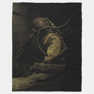 HARD HAT DIVER FLEECE BLANKET
