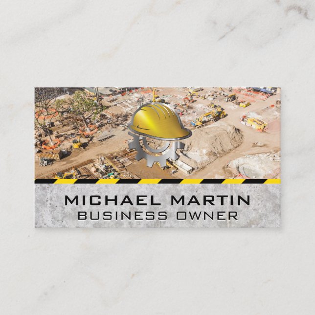 Hard Hat Logo | Construction Site Business Card (Front)