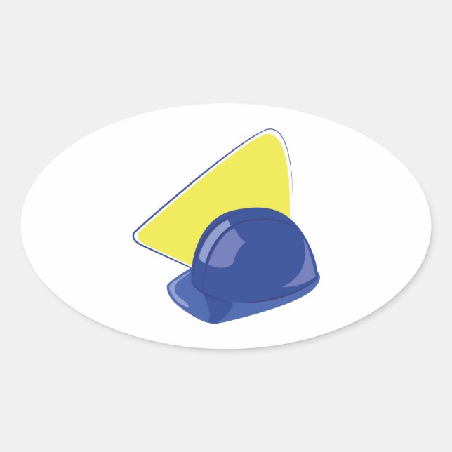 Hard Hat Oval Sticker (Front)