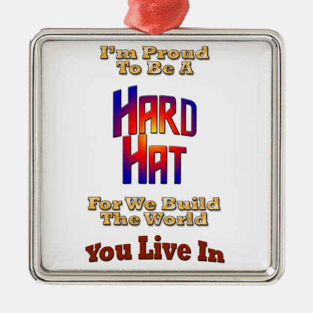 Hard Hat Pride Metal Tree Decoration (Front)