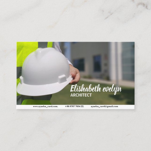 hard hat safety hat construction business card (Front)
