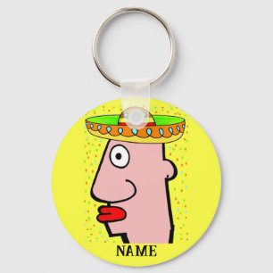 Hard Hat Worker add text Magnet Keychain