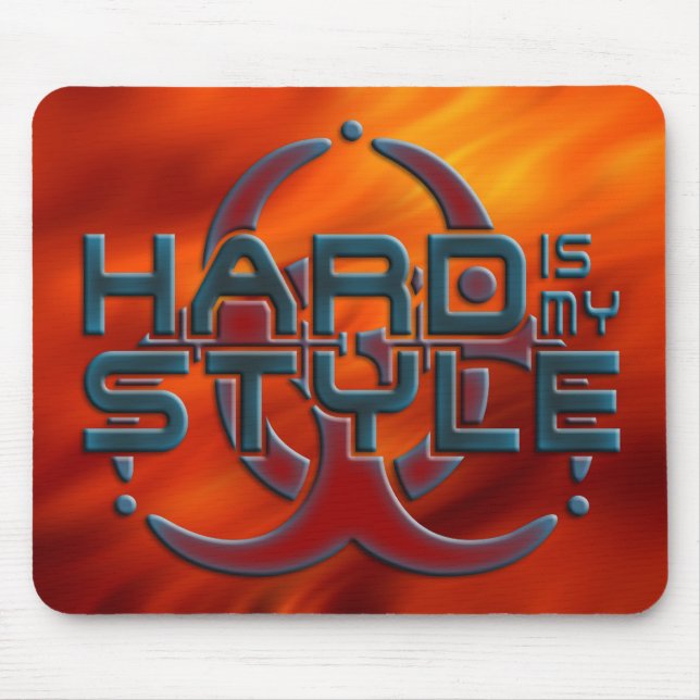 Hard Is My Style 3D | fire red | hardstyle music Mouse Pad (Front)