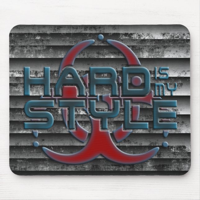 Hard Is My Style 3D | grunge stripes | hardstyle Mouse Pad (Front)