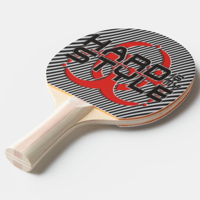 HARD is my STYLE - black & white stripes Ping Pong Paddle (Front Angle)