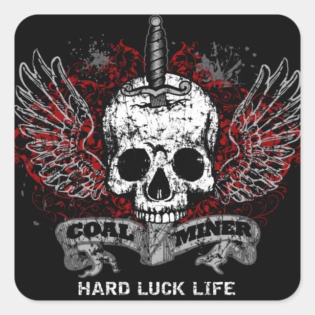 HARD LUCK SQUARE STICKER (Front)