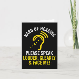 Hard Of Hearing ASL Hearing Impaired Deaf Awarenes Card