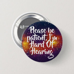 Hard Of Hearing Customisable Galaxy Identity 6 Cm Round Badge