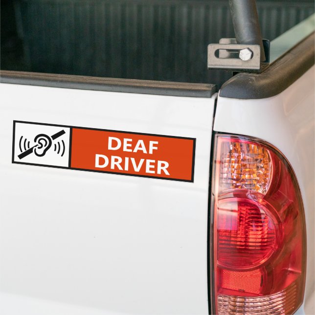 Hard of Hearing Deaf Driver Disability Car  Bumper Sticker (On Truck)