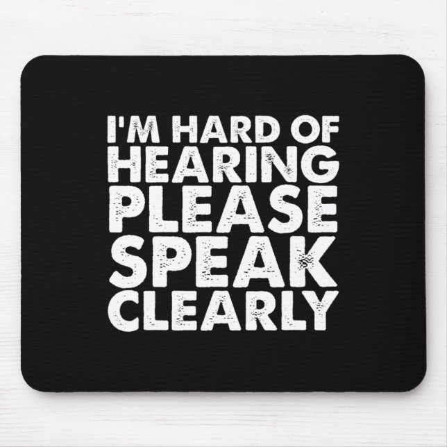 Hard of Hearing Deaf Hearing Impaired ASL Sign Lan Mouse Pad (Front)