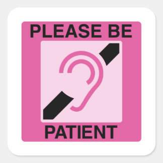 Hard of Hearing Deaf Lip Reader - Pink Square Sticker