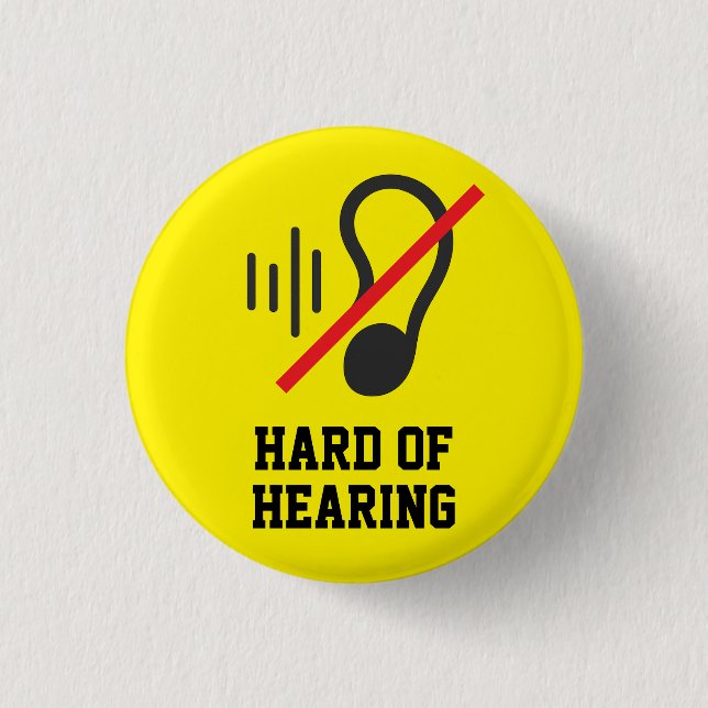 Hard Of Hearing Simple Design 3 Cm Round Badge (Front)