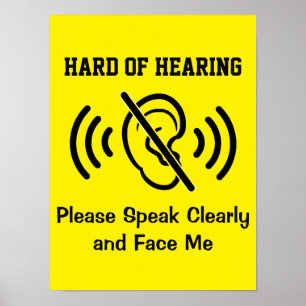 Hard Of Hearing - Yellow Poster