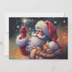 Hard Pastel Drawing Christmas Santa Holiday