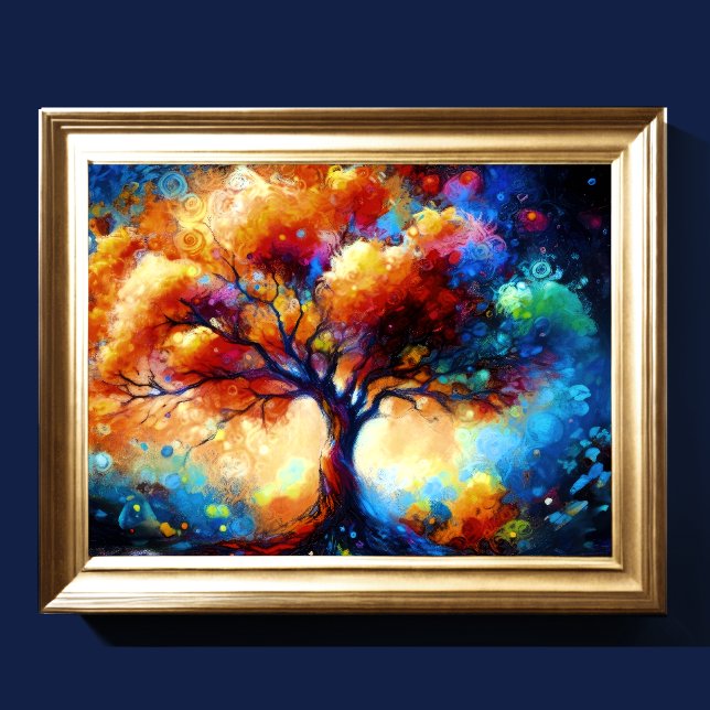 Hard Pastel Drawing Colourful Abstract Tree Poster (Creator Uploaded)