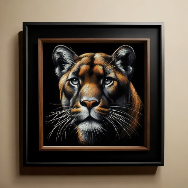 Hard Pastel Drawing Mountain Lion Poster (Creator Uploaded)