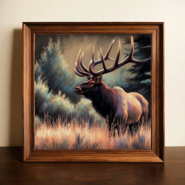Hard Pastel Drawing Painting of an Elk Poster (Creator Uploaded)