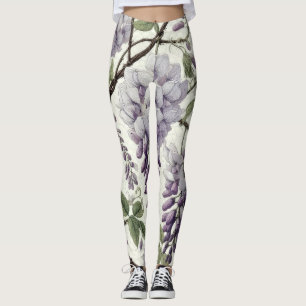 Hard Pastel Drawing Purple Wisteria Leggings