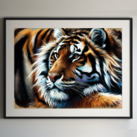 Hard Pastel Drawing Tiger