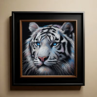 Hard Pastel Drawing White Tiger