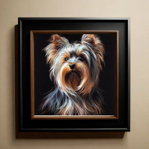 Hard Pastel Drawing Yorkshire Terrier Yorkie Poster