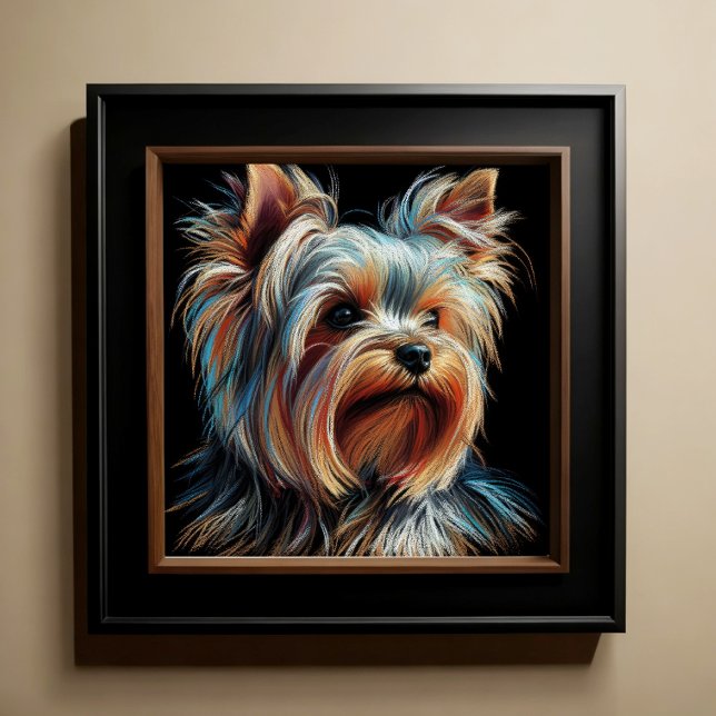 Hard Pastel Drawing Yorkshire Terrier Yorkie Poster (Creator Uploaded)