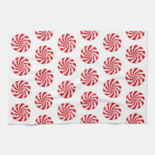 Hard Peppermint Candy Design Kitchen Towel