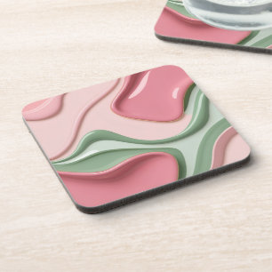 Hard plastic coaster in stylish graphic