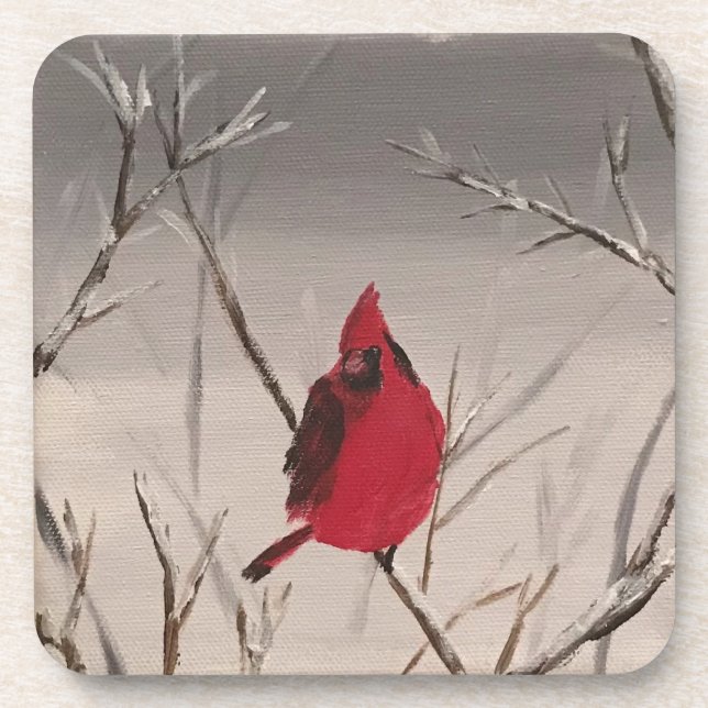 Hard plastic coaster with Cardinal (Front)