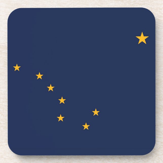Hard plastic coaster with flag of Alaska, USA (Front)