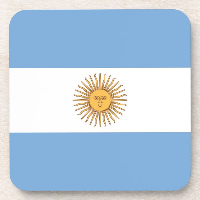 Hard plastic coaster with flag of Argentina (Front)