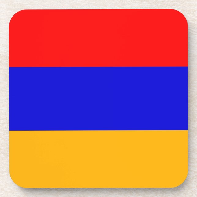 Hard plastic coaster with flag of Armenia (Front)