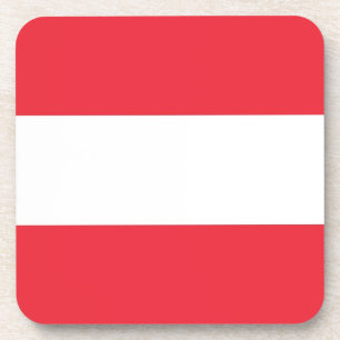 Hard plastic coaster with flag of Austria