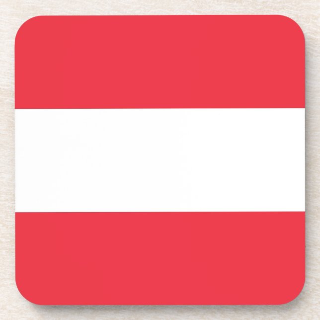 Hard plastic coaster with flag of Austria (Front)