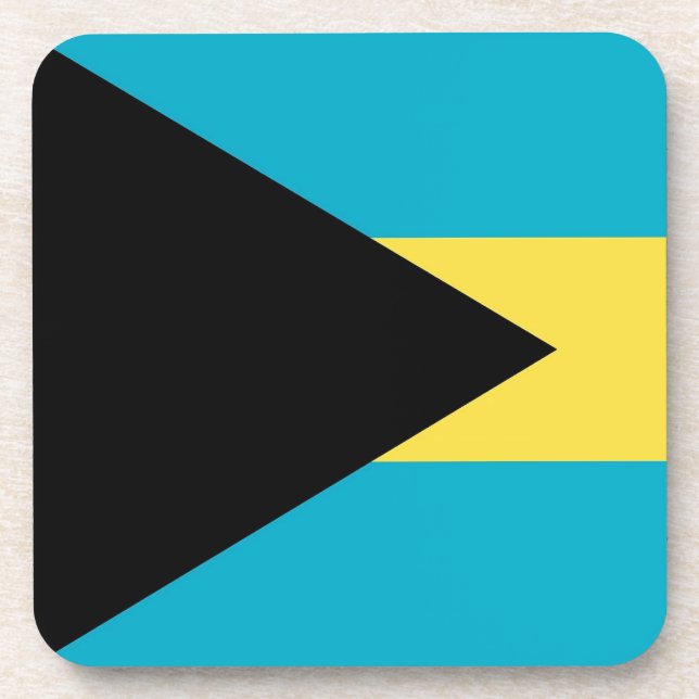 Hard plastic coaster with flag of Bahamas (Front)