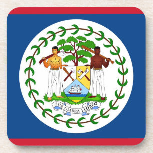 Hard plastic coaster with flag of Belise