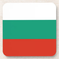 Hard plastic coaster with flag of Bulgaria