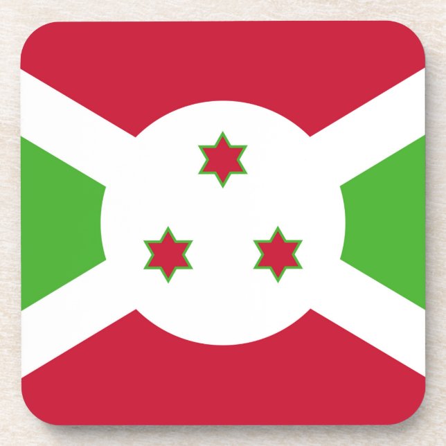 Hard plastic coaster with flag of Burundi (Front)