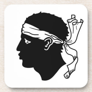 Hard plastic coaster with flag of Corsica