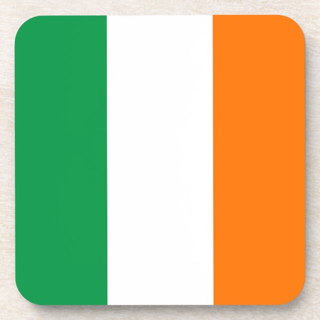 Hard plastic coaster with flag of Ireland (Front)
