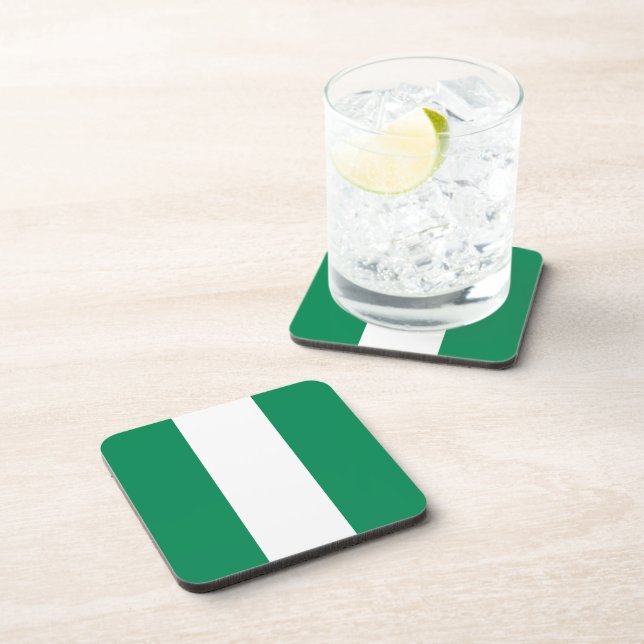 Hard plastic coaster with flag of Nigeria (Right Side)