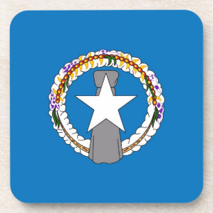 Hard plastic coaster with flag of Northern Mariana