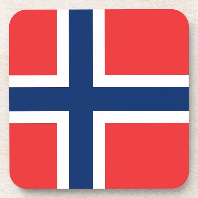 Hard plastic coaster with flag of Norway (Front)