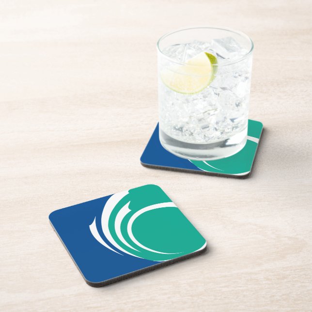 Hard plastic coaster with flag of Ottawa, Canada (Right Side)