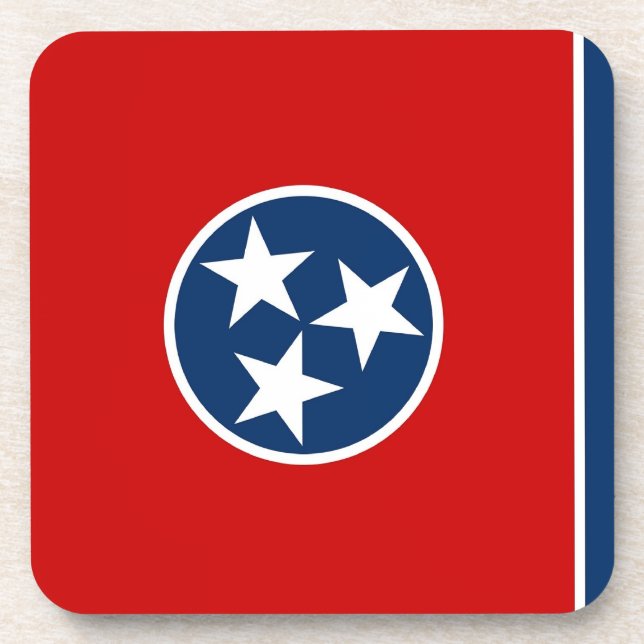 Hard plastic coaster with flag of Tennessee (Front)