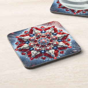 Hard plastic coaster with Norwegian Colours