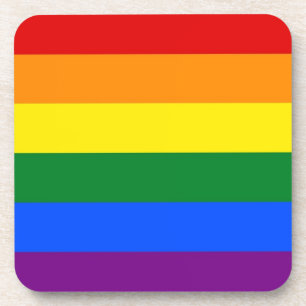 Hard plastic coaster with Pride flag of LGBT